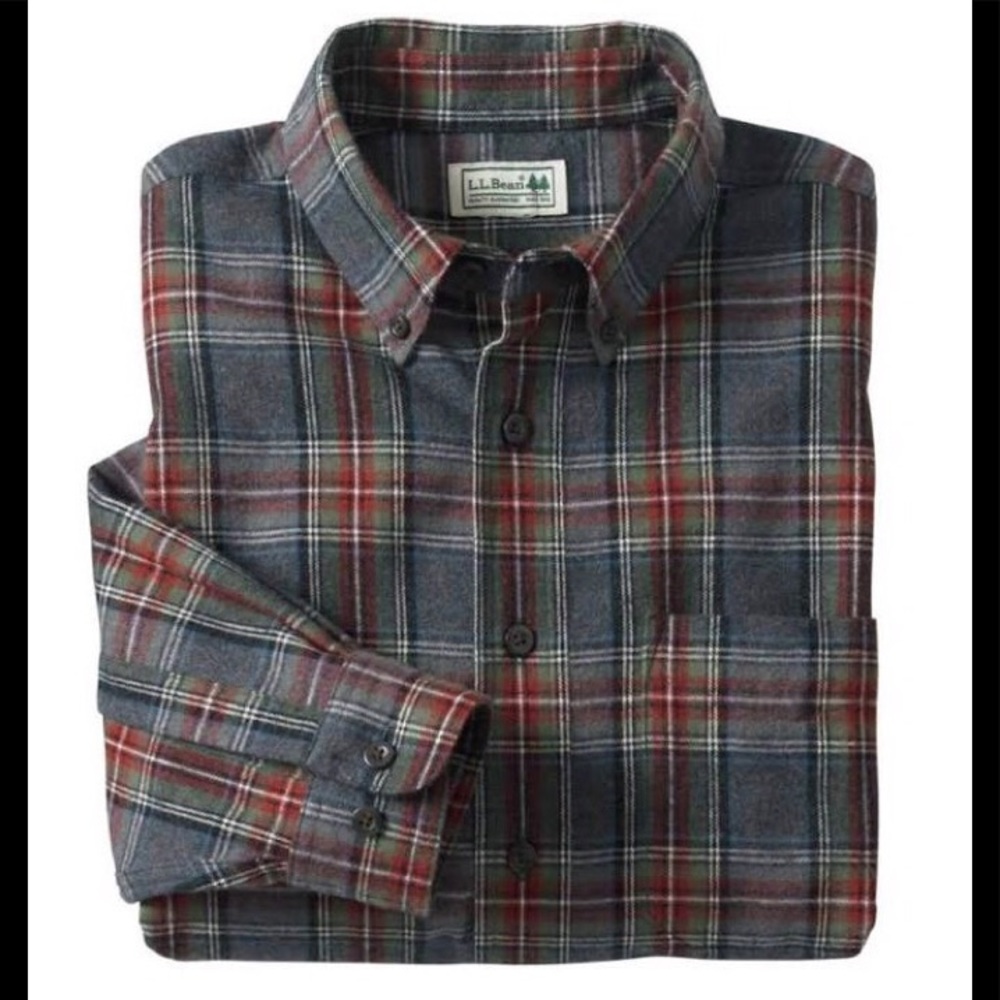 L.L. Bean Scotch Plaid Flannel Button down shirt